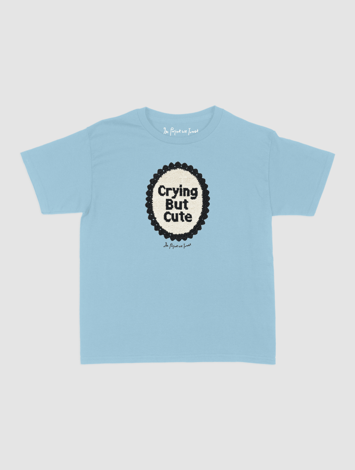 crying but cute crochet baby tee - In Print We Trust