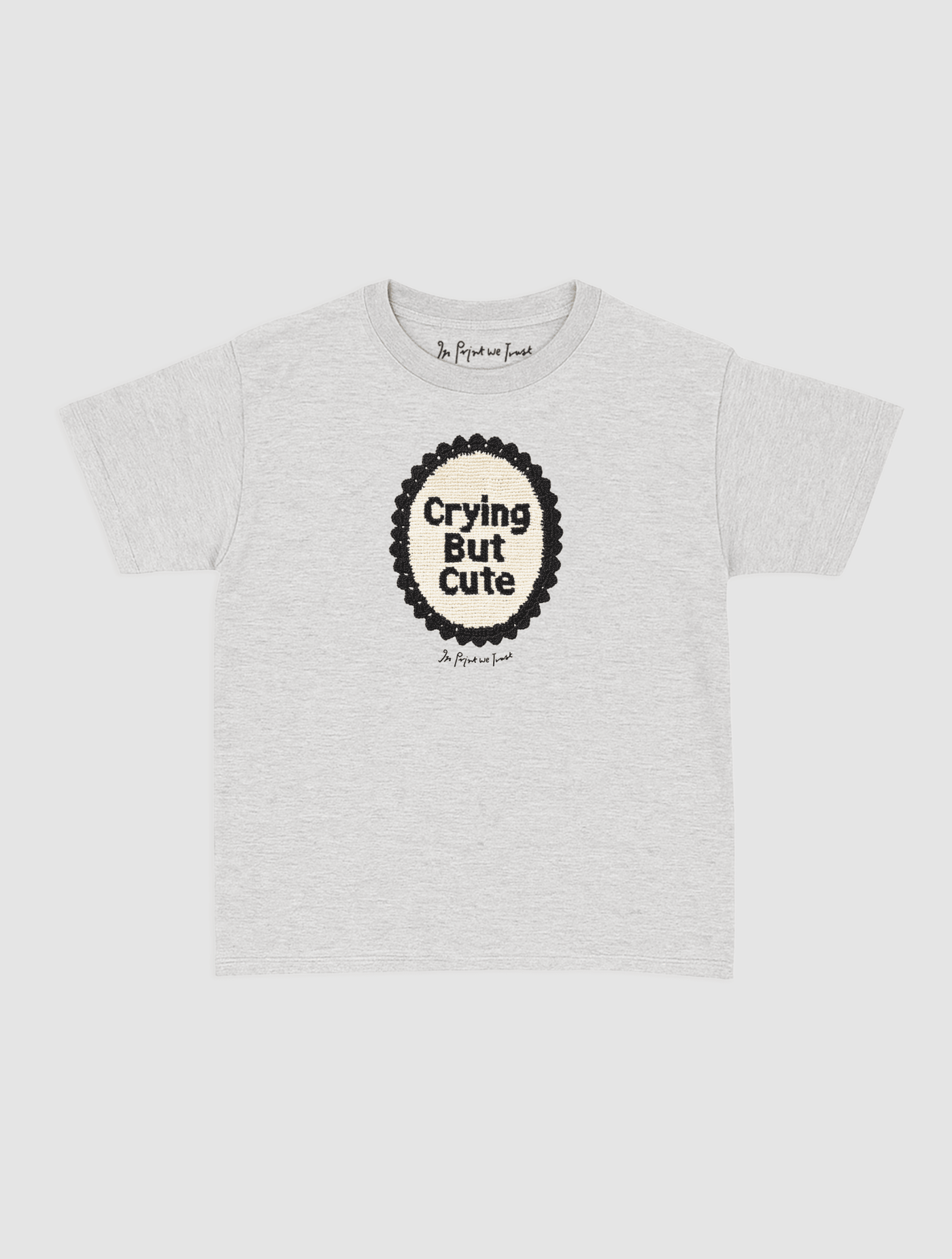 crying but cute crochet baby tee - In Print We Trust