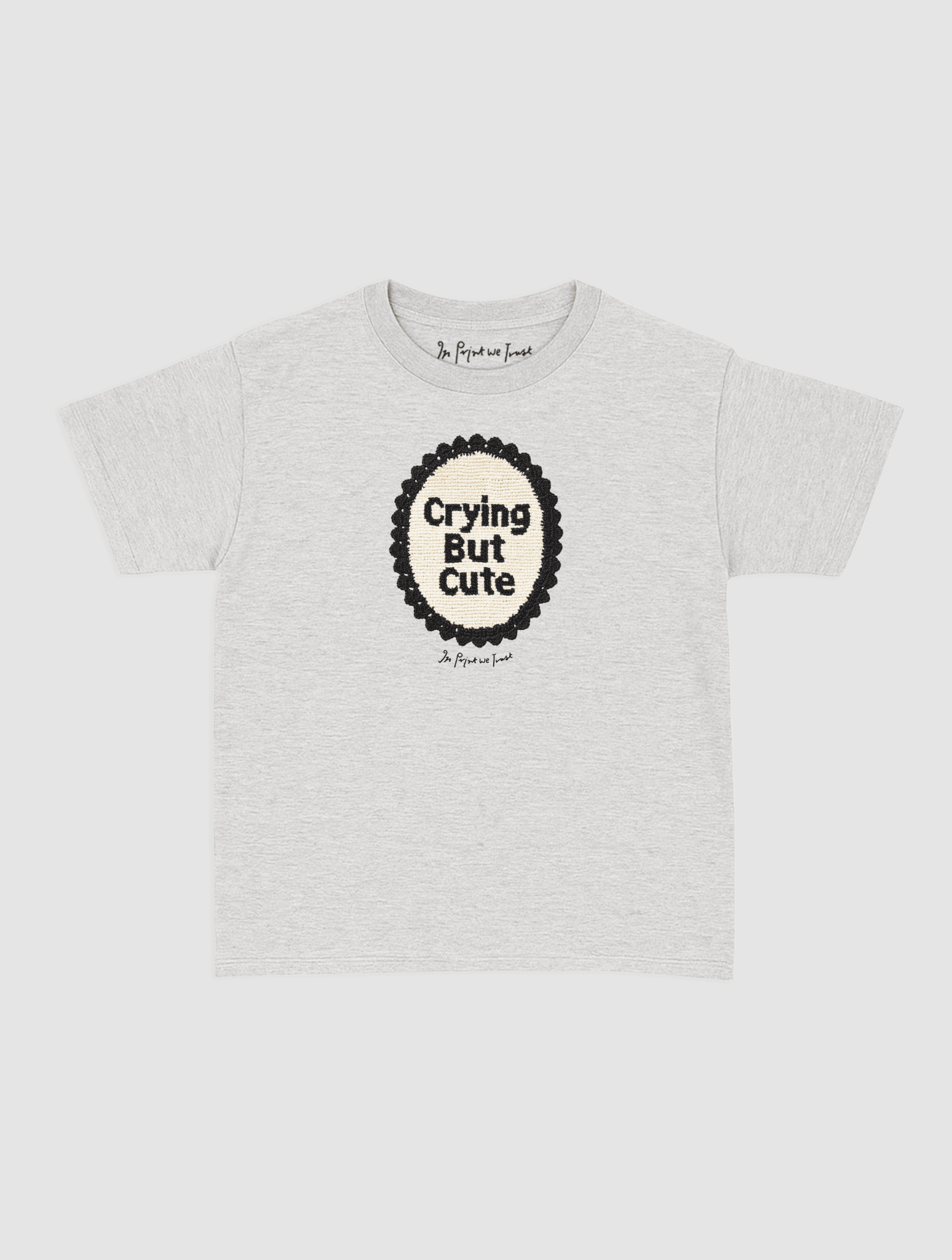crying but cute crochet baby tee - In Print We Trust