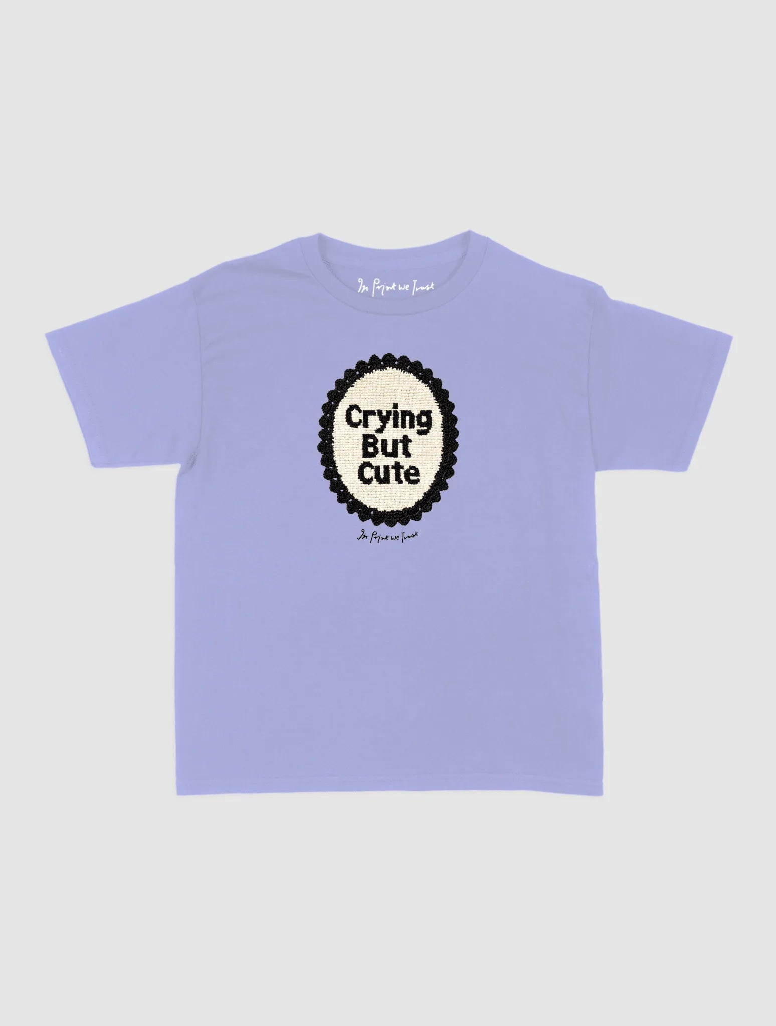 crying but cute crochet baby tee - In Print We Trust