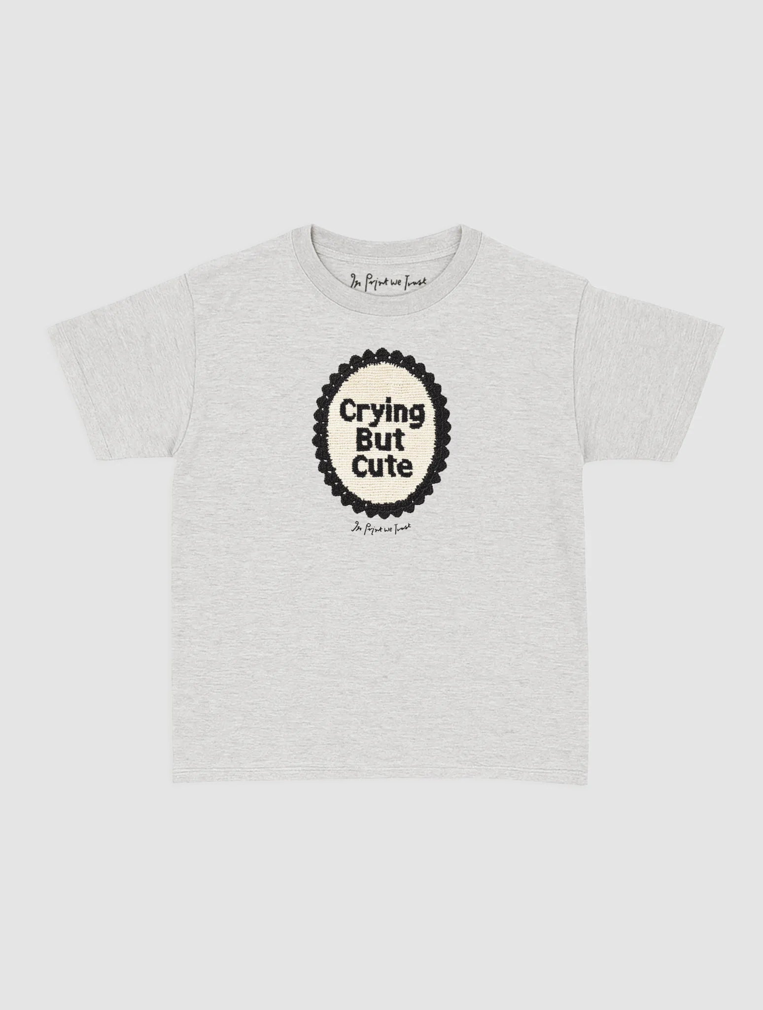 crying but cute crochet baby tee - In Print We Trust