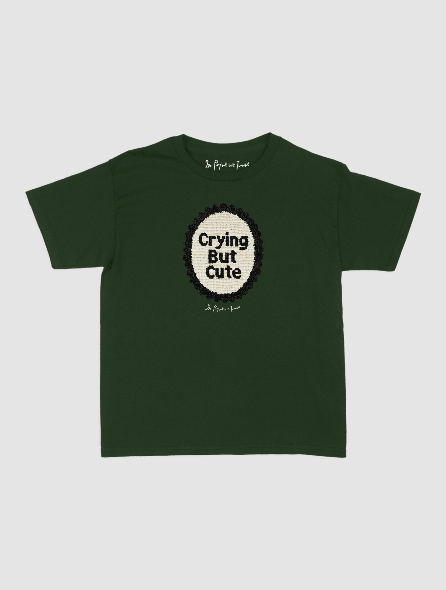 crying but cute crochet baby tee - In Print We Trust