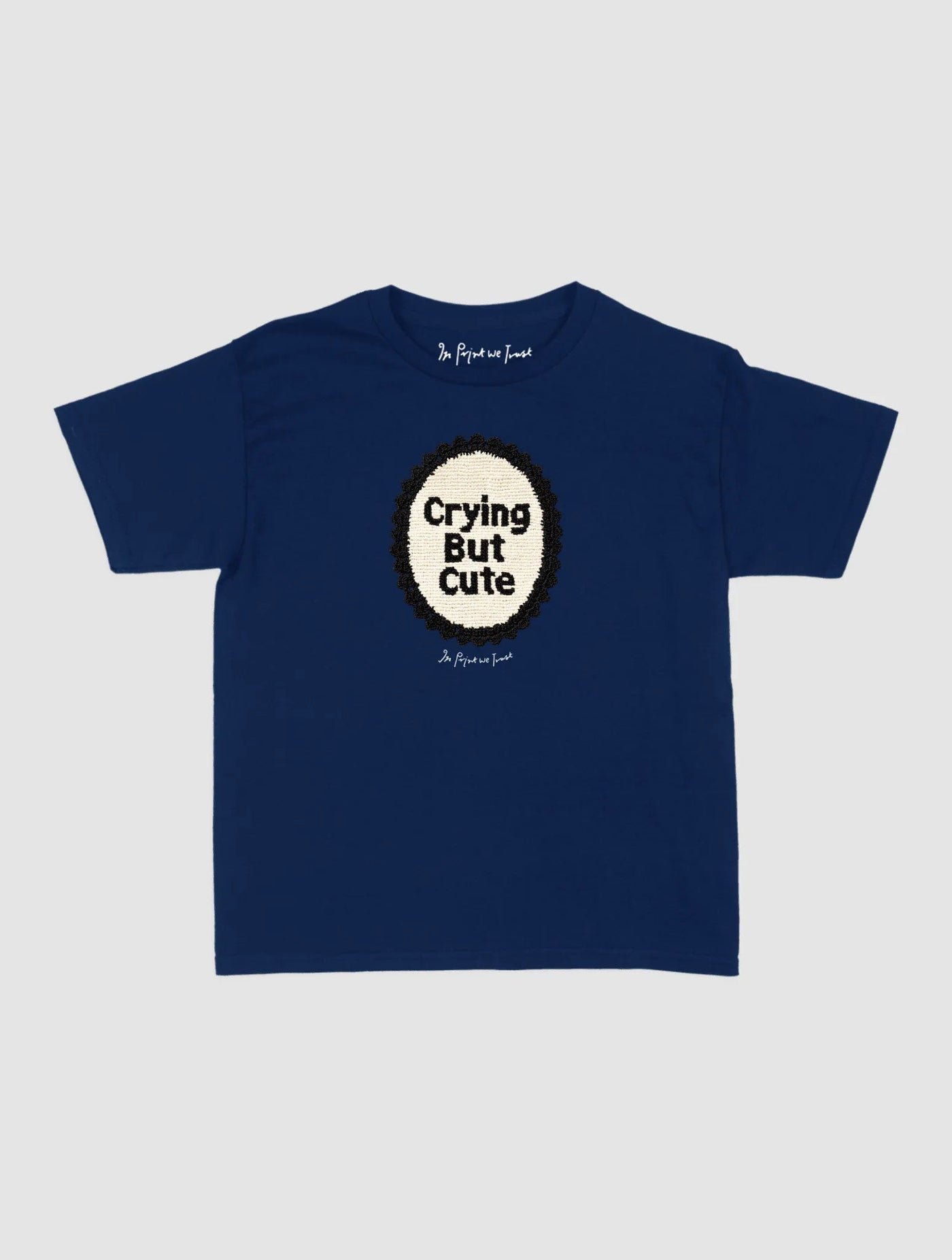 crying but cute crochet baby tee - In Print We Trust