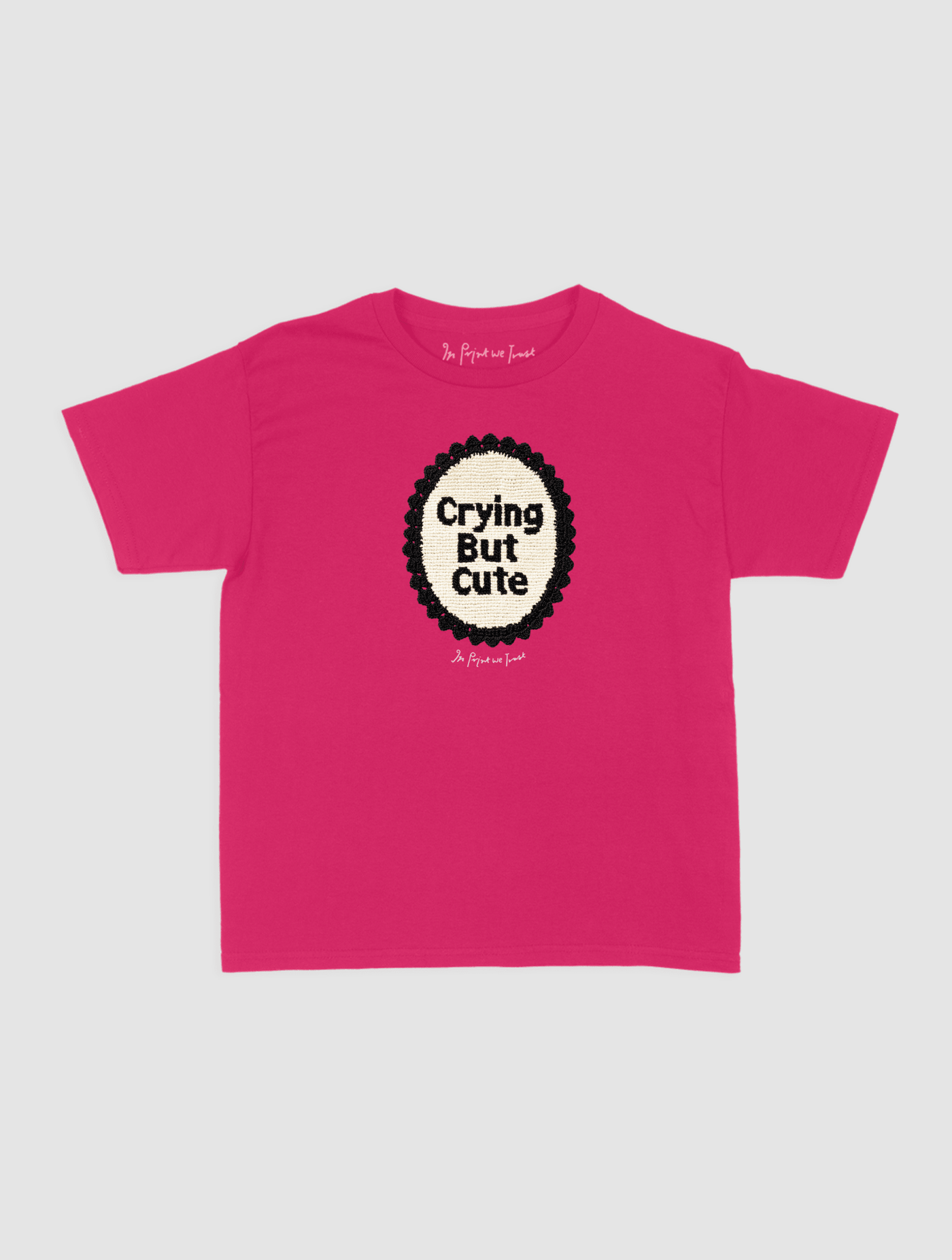 crying but cute crochet baby tee - In Print We Trust