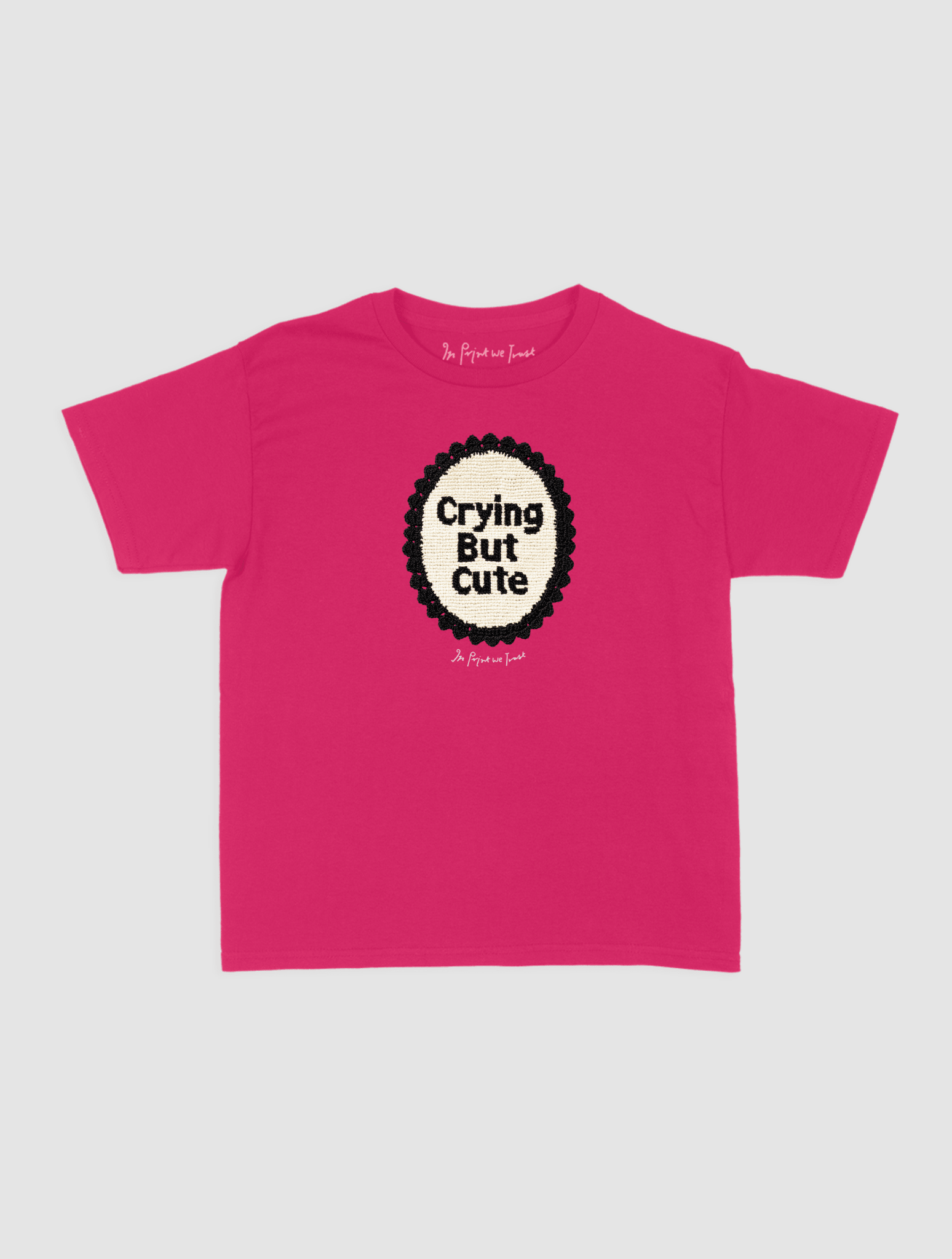 crying but cute crochet baby tee - In Print We Trust