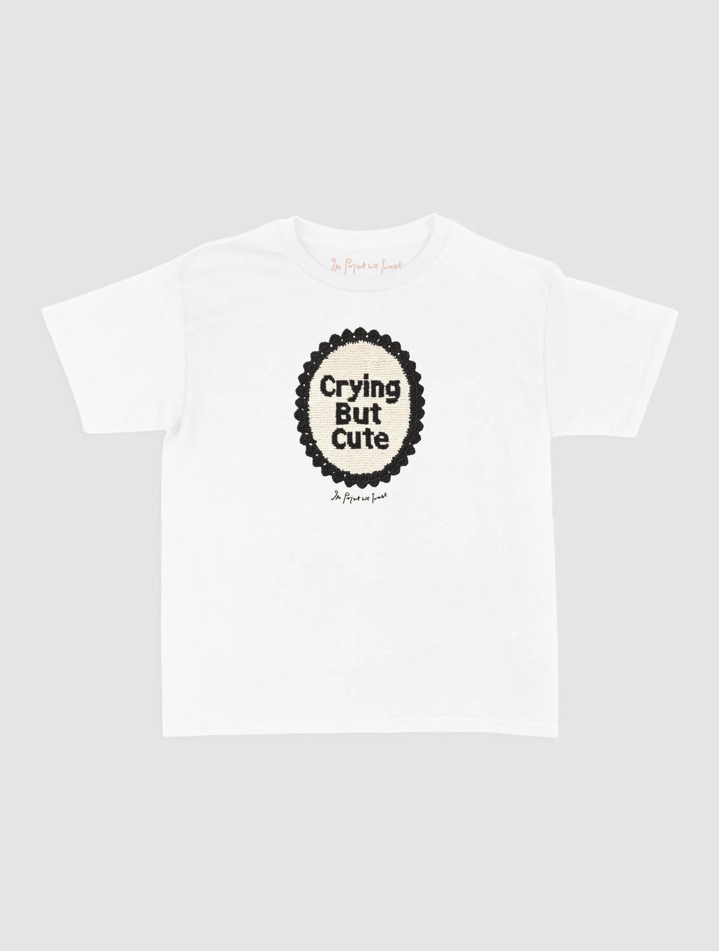 crying but cute crochet baby tee - In Print We Trust