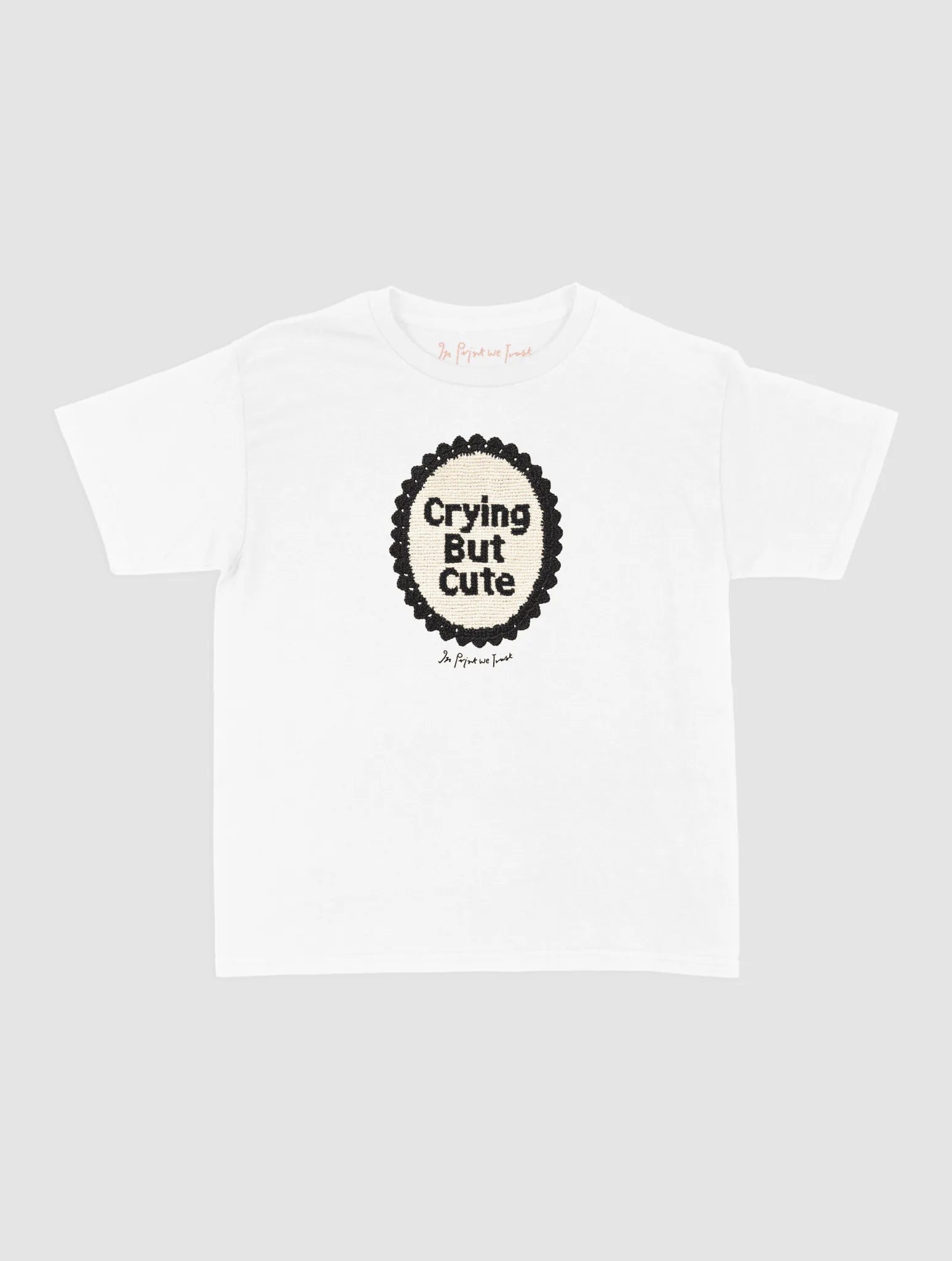crying but cute crochet baby tee - In Print We Trust