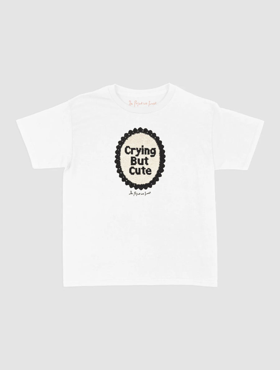 crying but cute crochet baby tee - In Print We Trust