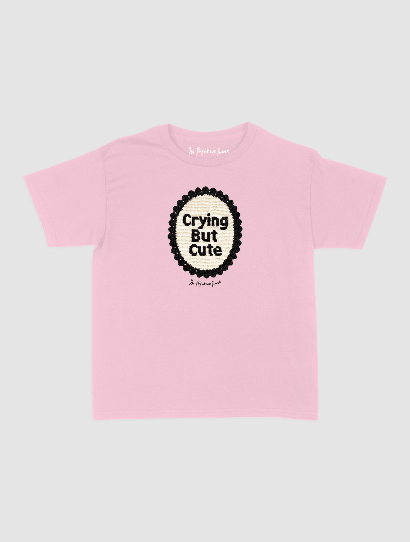 crying but cute crochet baby tee - In Print We Trust