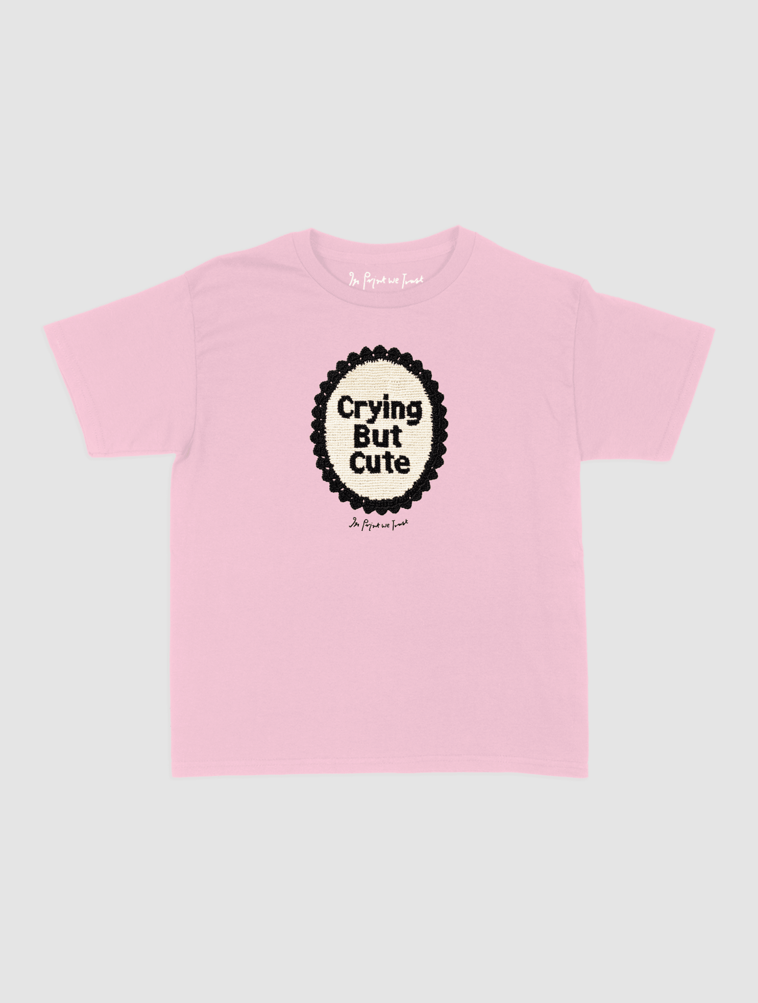 crying but cute crochet baby tee - In Print We Trust