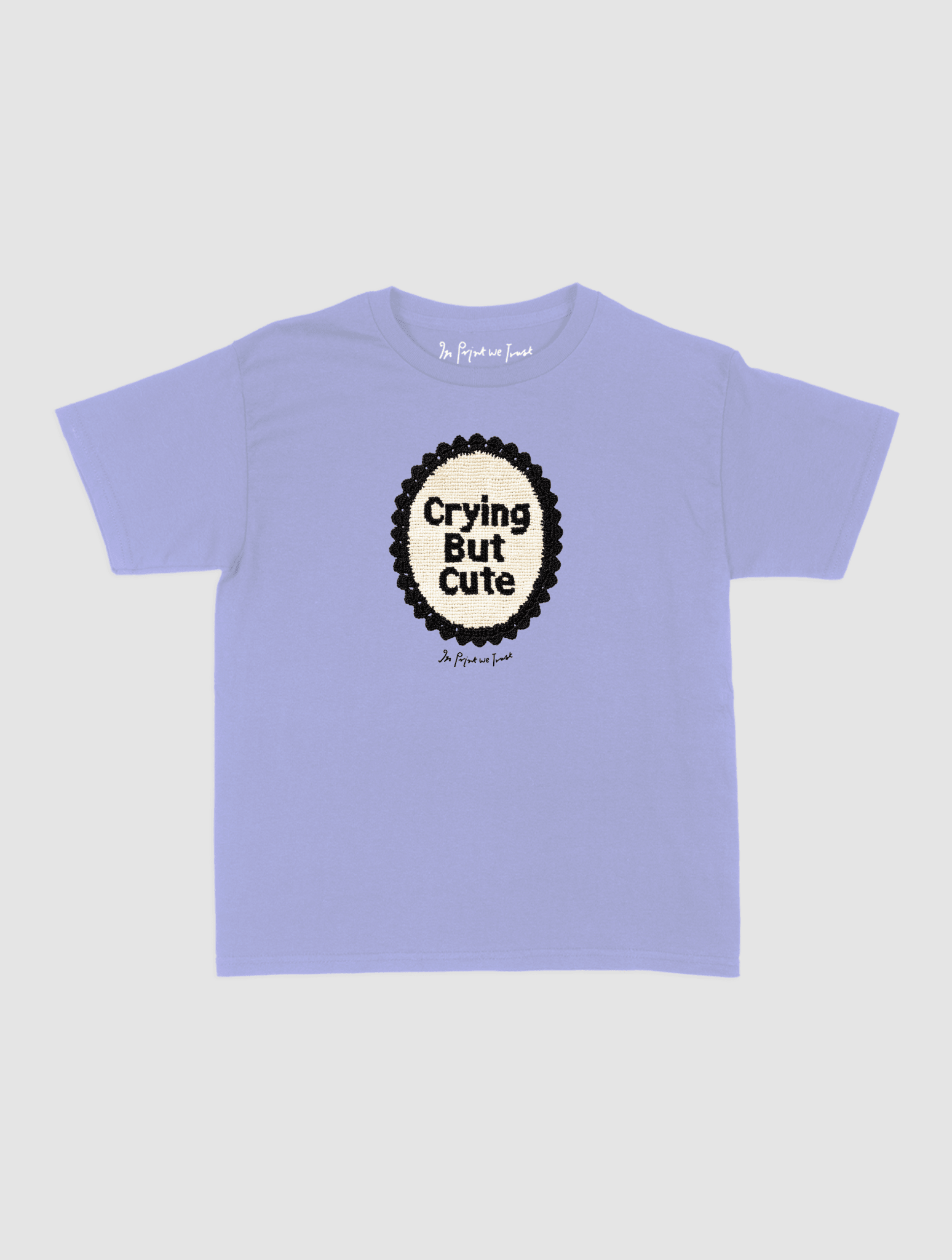 crying but cute crochet baby tee - In Print We Trust