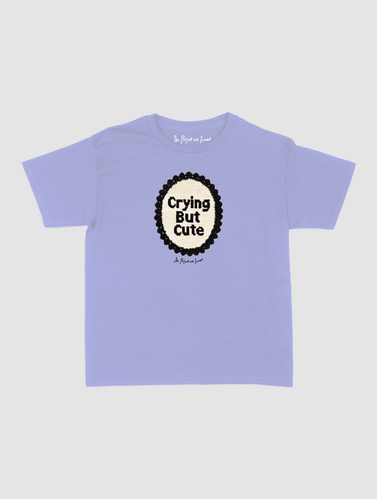 crying but cute crochet baby tee - In Print We Trust