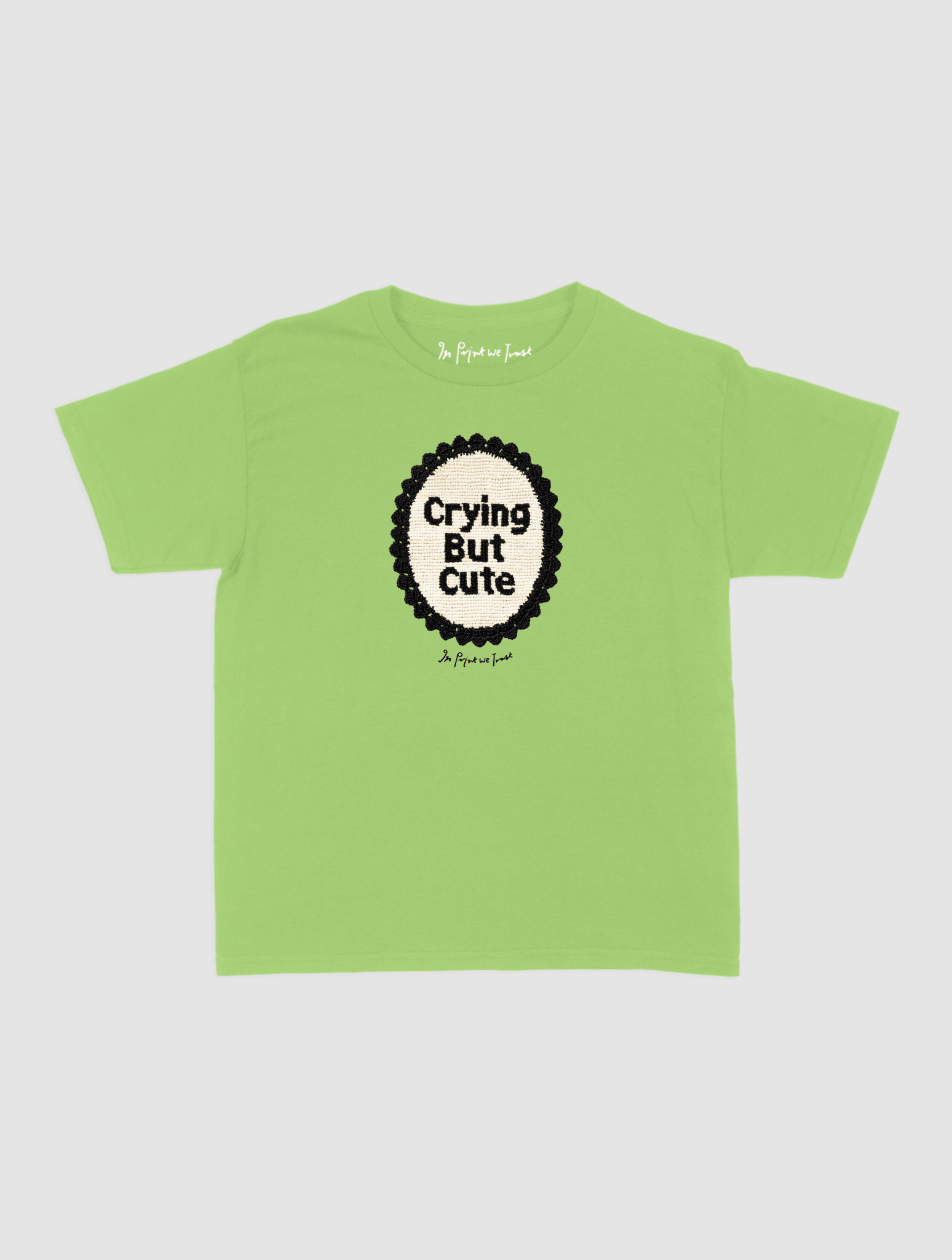 crying but cute crochet baby tee - In Print We Trust