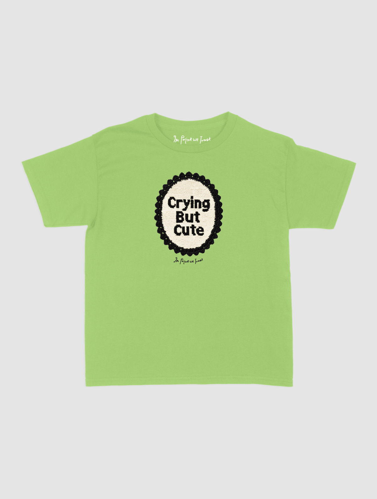 crying but cute crochet baby tee - In Print We Trust