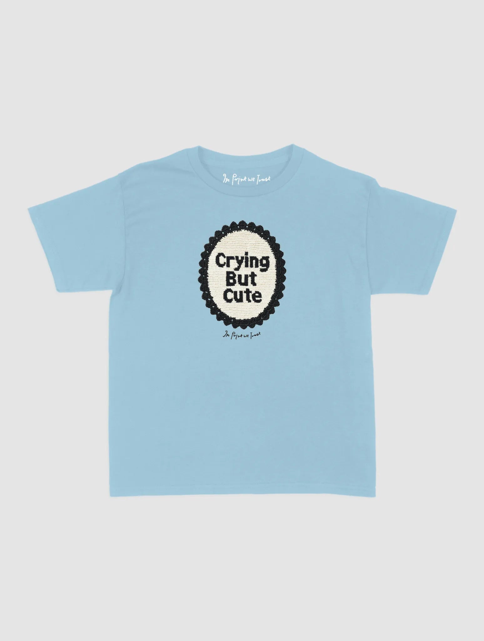 crying but cute crochet baby tee - In Print We Trust