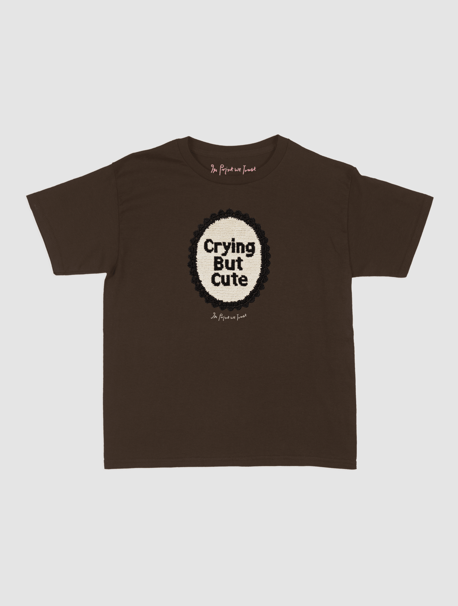 crying but cute crochet baby tee - In Print We Trust