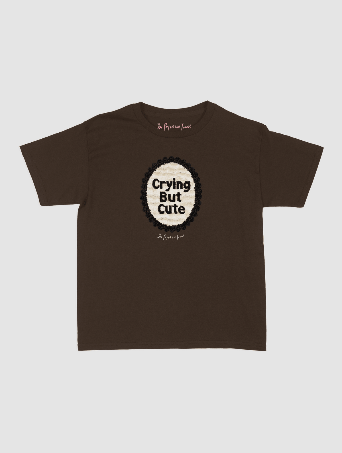 crying but cute crochet baby tee - In Print We Trust