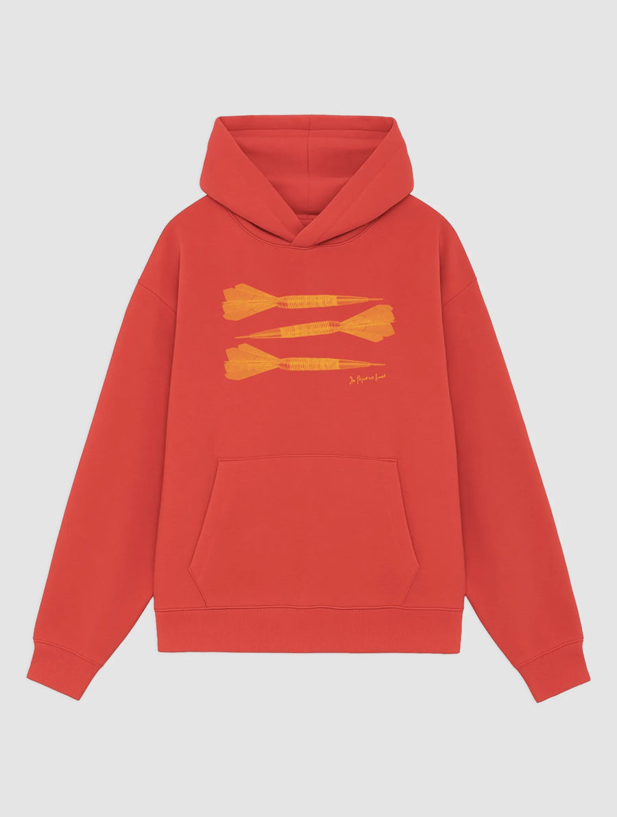 darts red hoodie - In Print We Trust