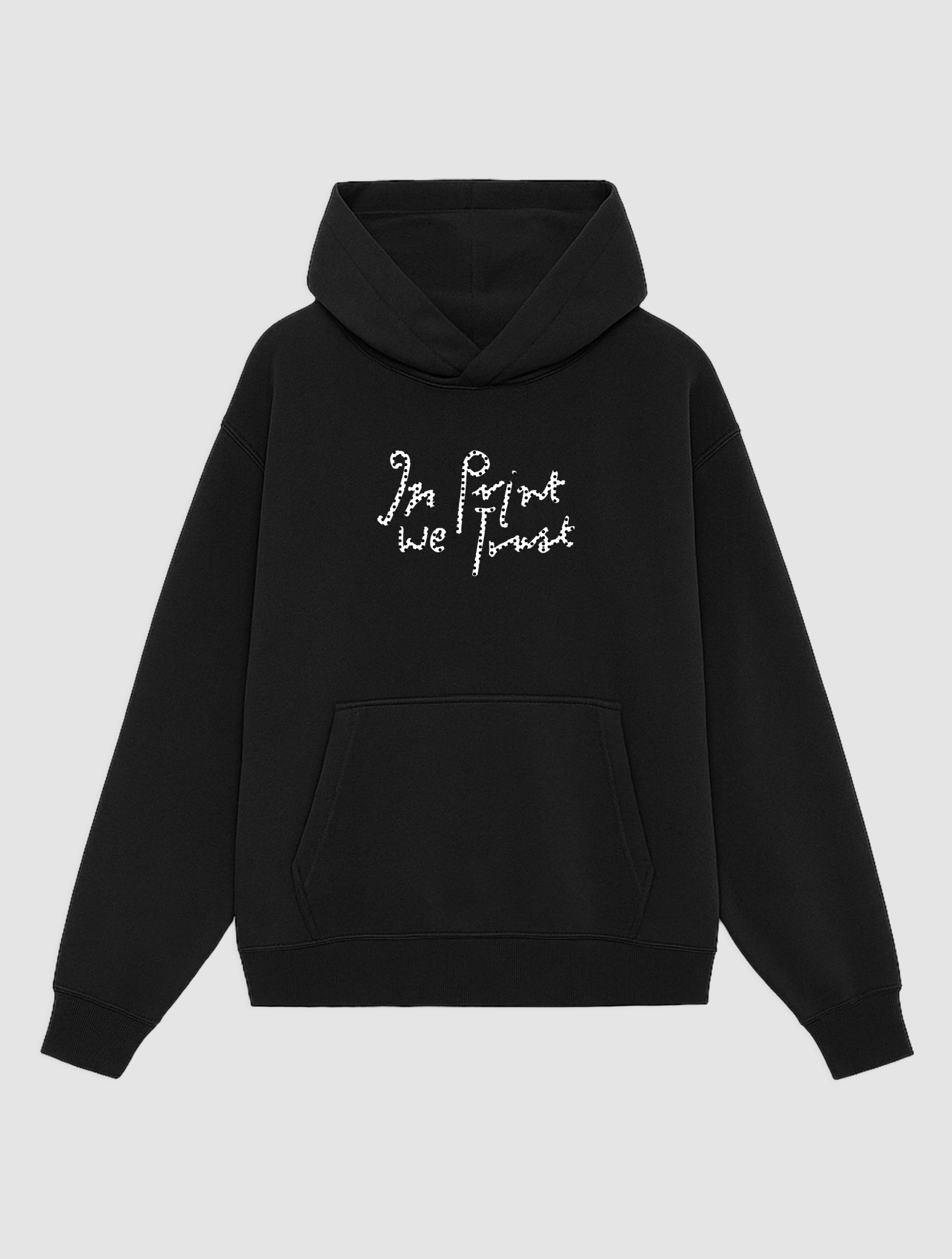 designed in london black hoodie - In Print We Trust