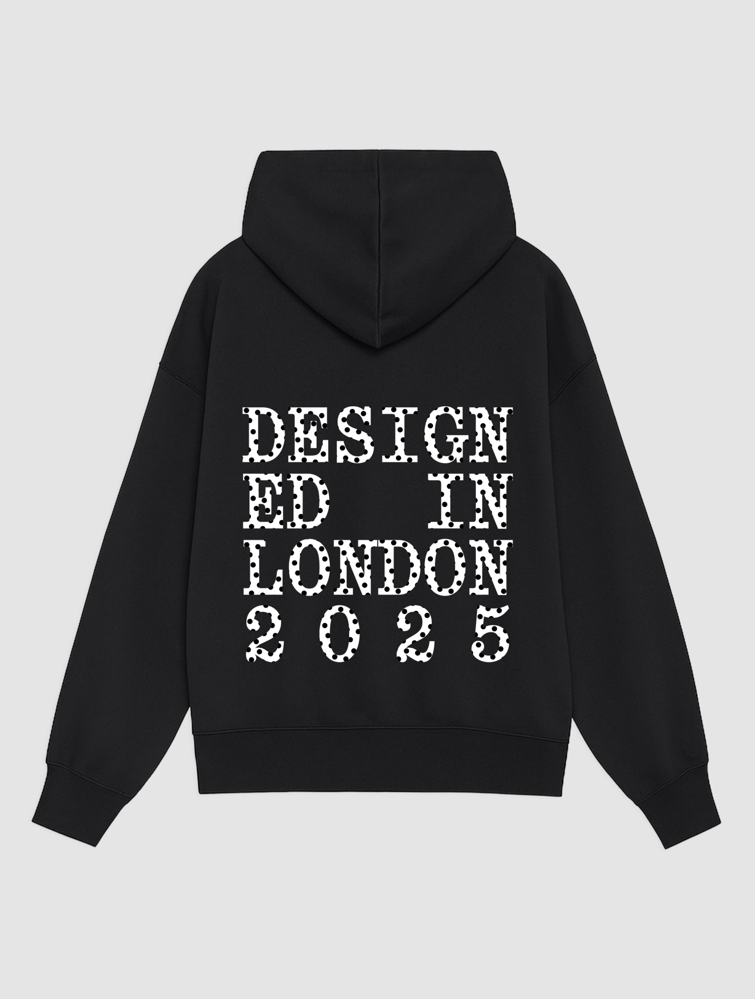 designed in london black hoodie - In Print We Trust