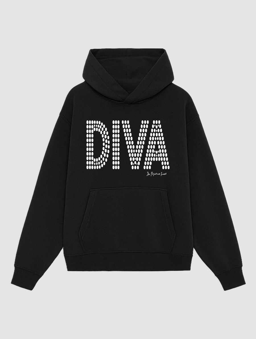 diva black hoodie - In Print We Trust