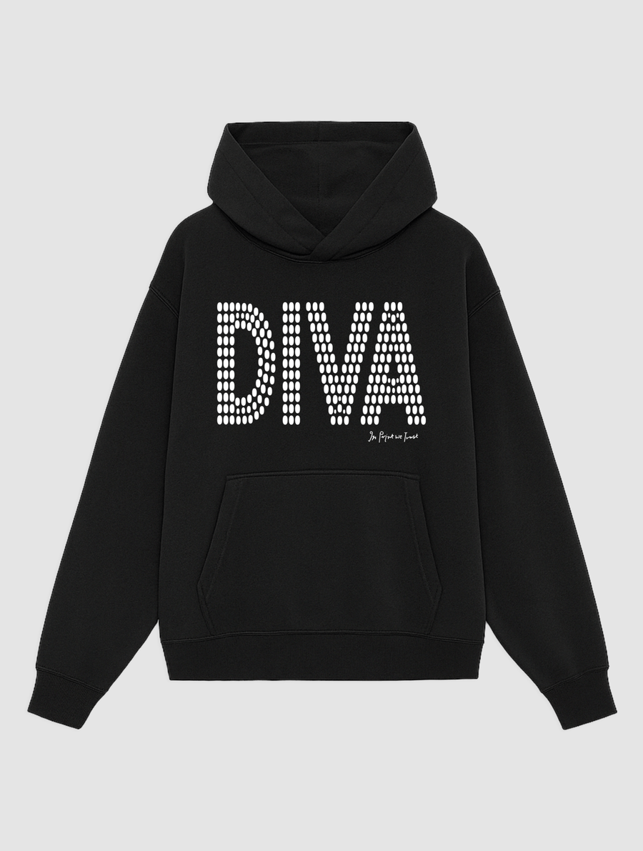 diva black hoodie - In Print We Trust