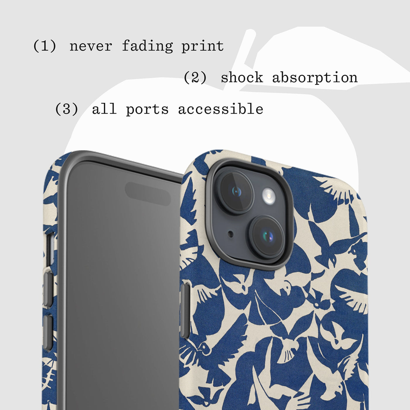 doves tough iPhone case - In Print We Trust