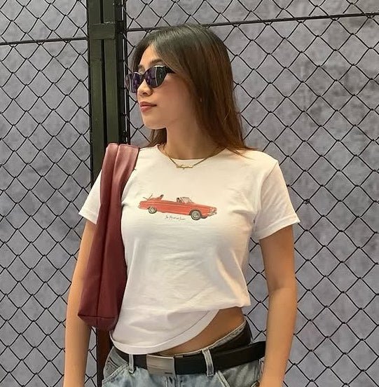 drop top baby tee - In Print We Trust