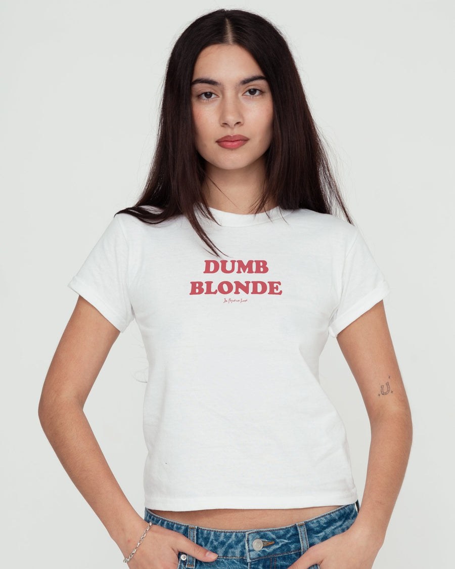 dumb blonde baby tee - In Print We Trust