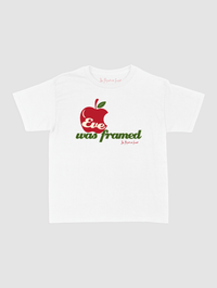 eve was framed baby tee - In Print We Trust