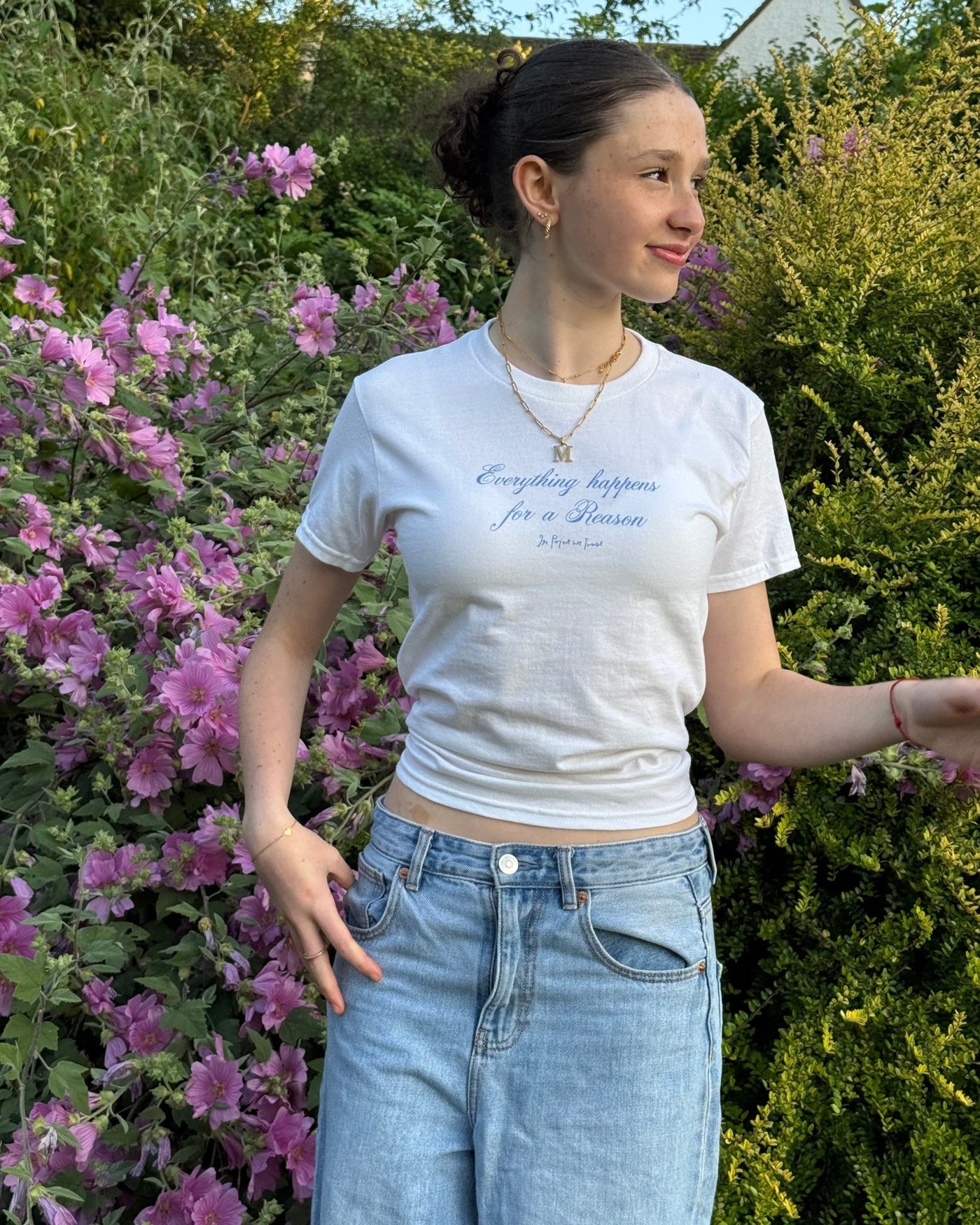 everything happens baby tee - In Print We Trust