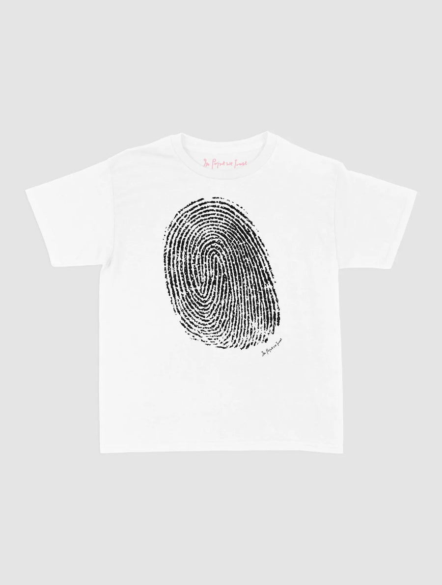 finger print baby tee - In Print We Trust