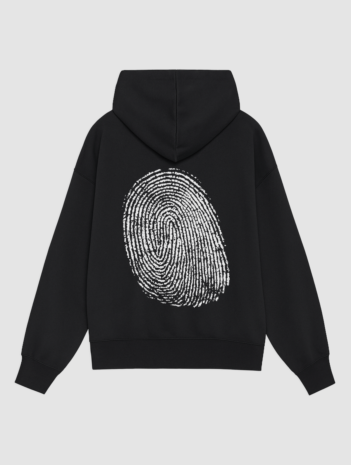 finger print black hoodie - In Print We Trust
