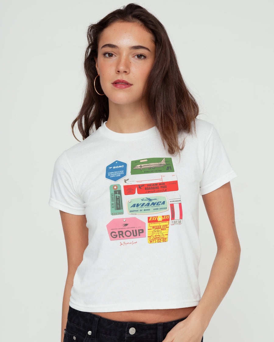 flights not feelings baby tee - In Print We Trust