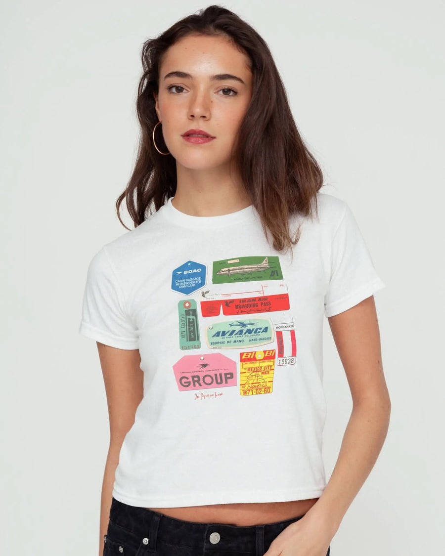 flights not feelings baby tee - In Print We Trust