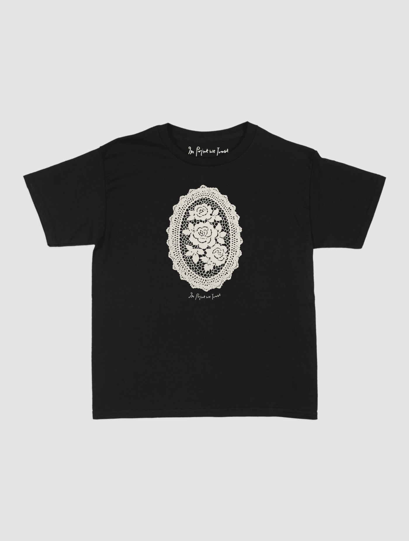 floral crochet baby tee - In Print We Trust