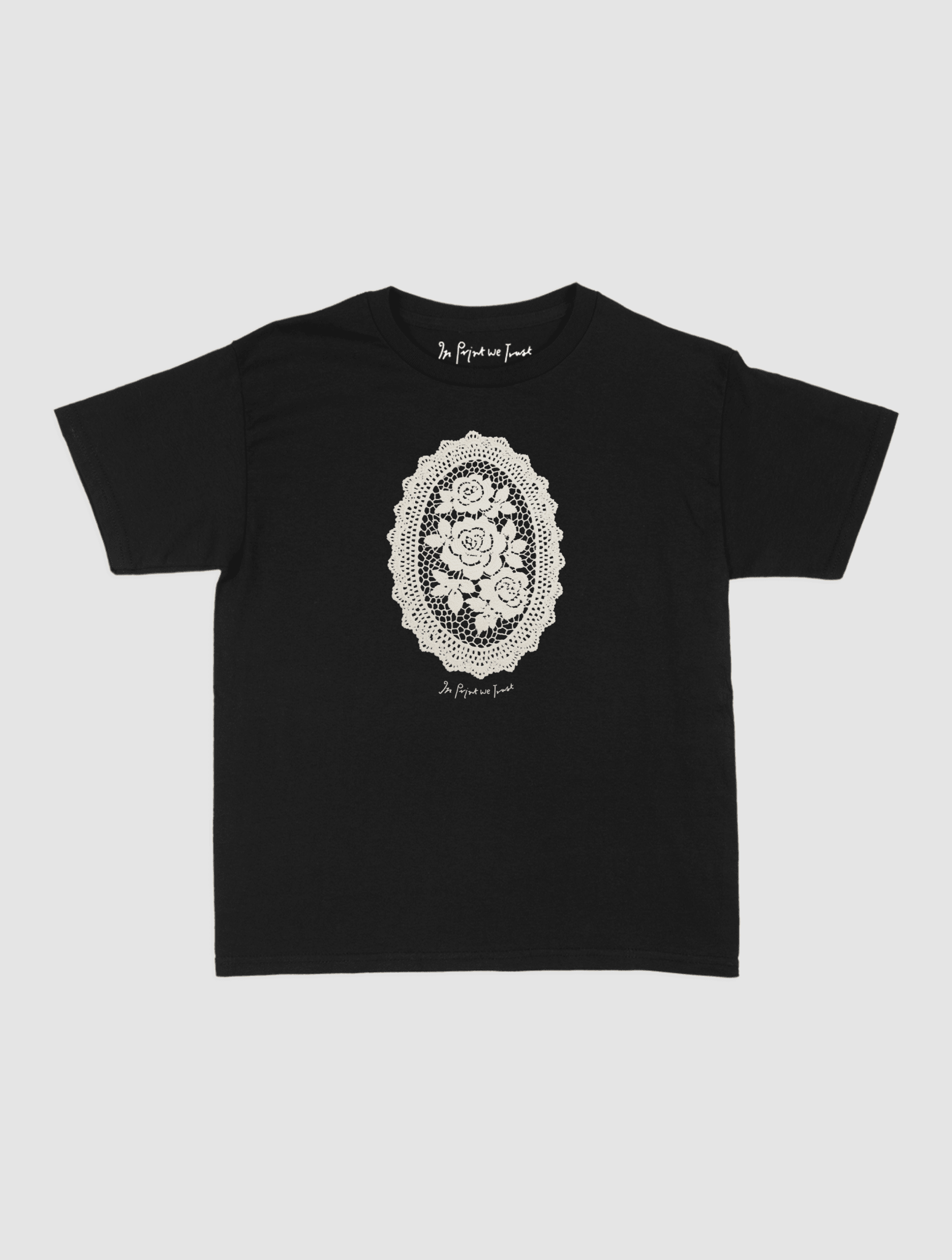 floral crochet baby tee - In Print We Trust