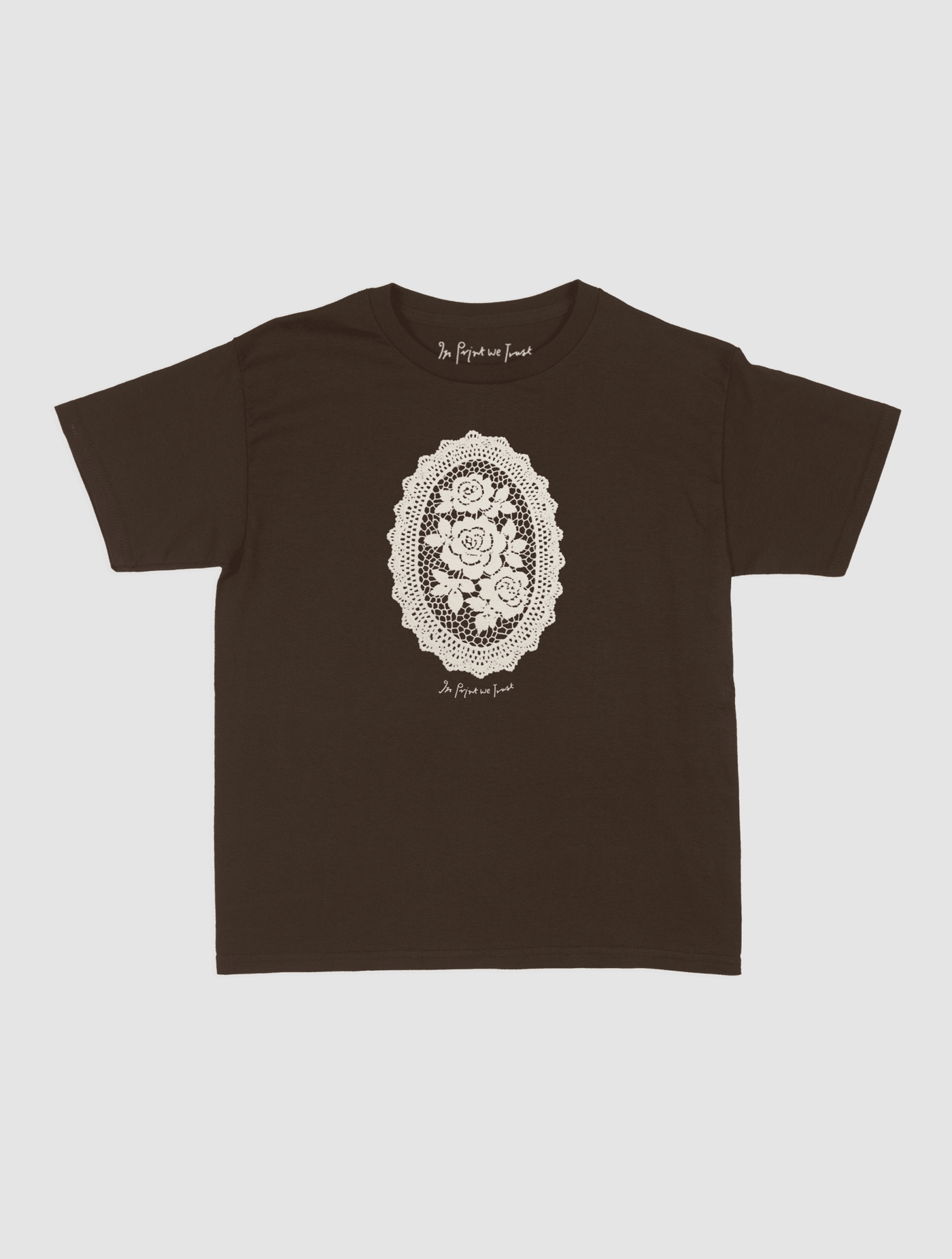 floral crochet baby tee - In Print We Trust