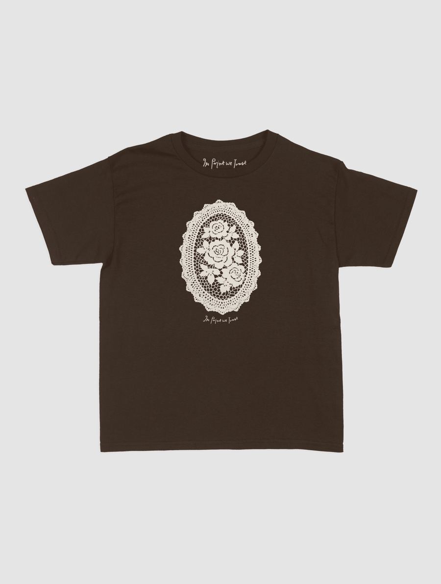 floral crochet baby tee - In Print We Trust