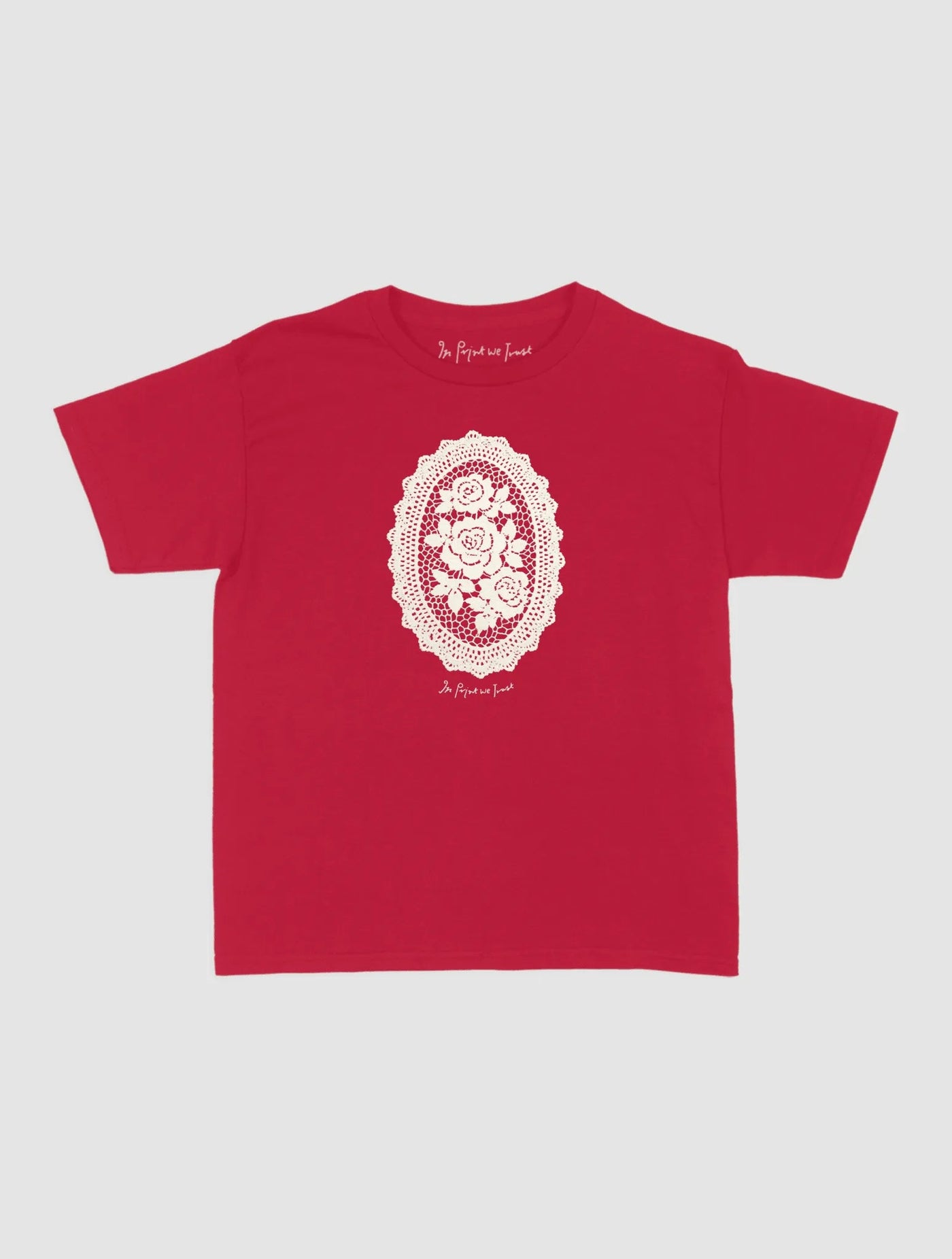 floral crochet baby tee - In Print We Trust