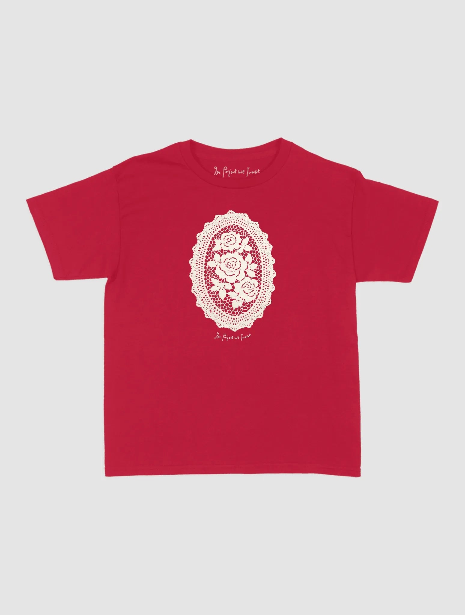 floral crochet baby tee - In Print We Trust