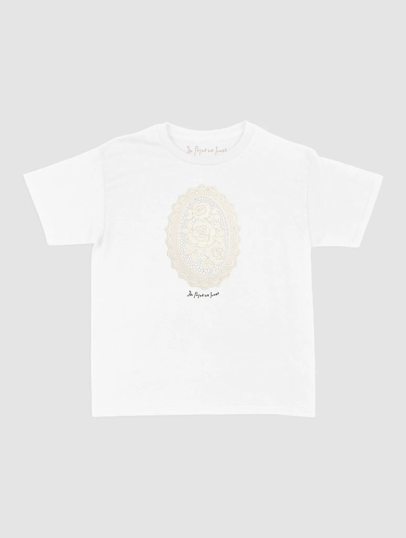 floral crochet baby tee - In Print We Trust