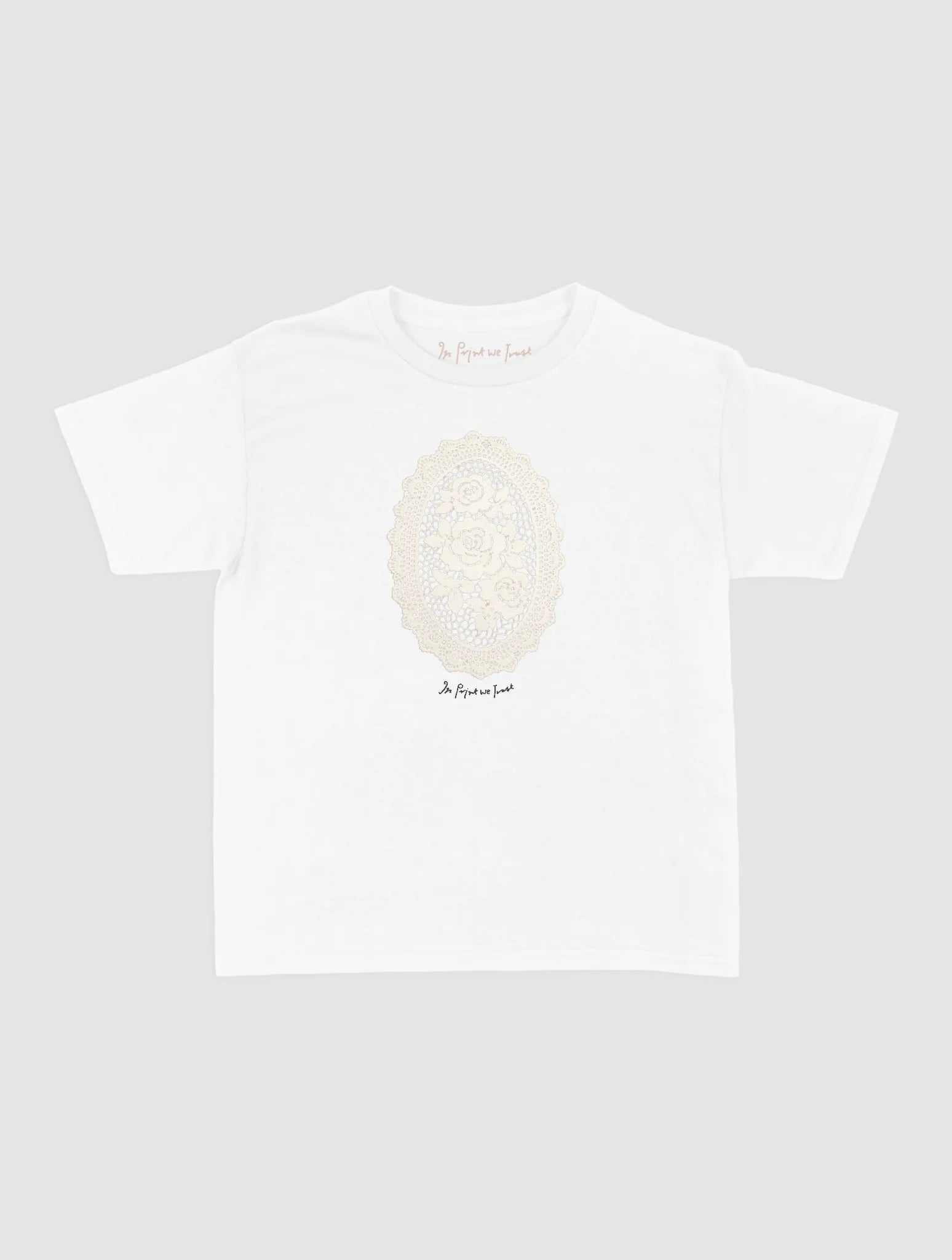 floral crochet baby tee - In Print We Trust