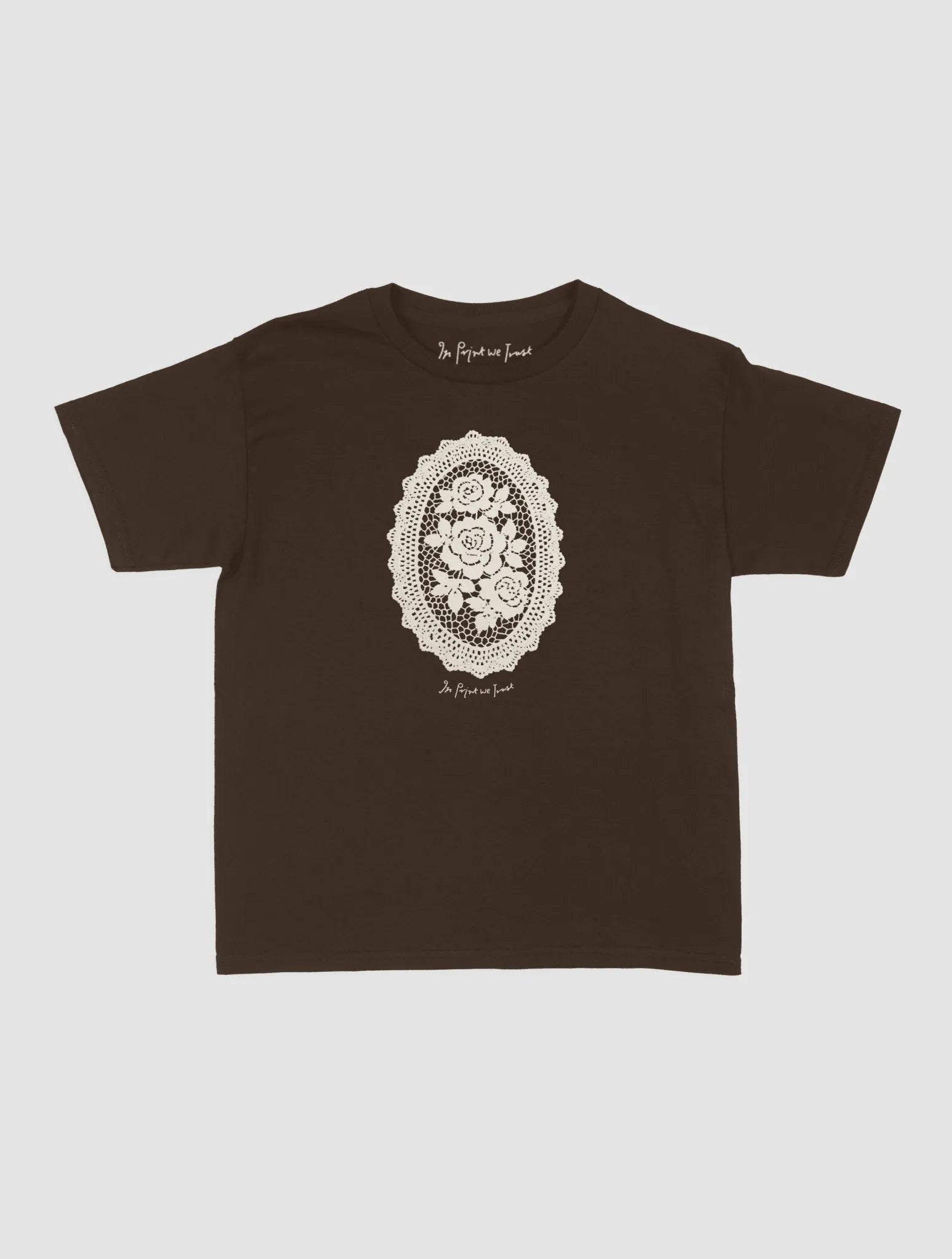floral crochet baby tee - In Print We Trust
