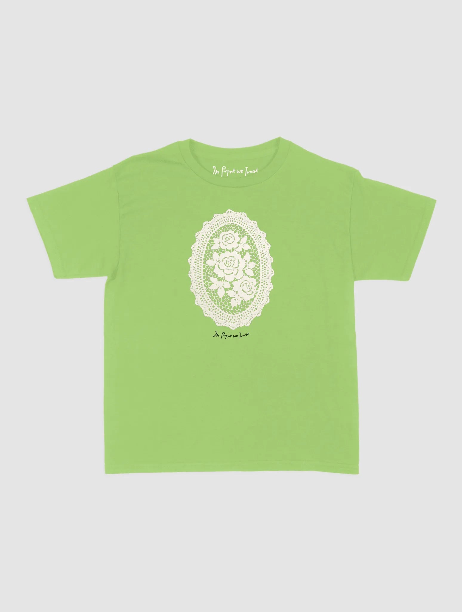 floral crochet baby tee - In Print We Trust