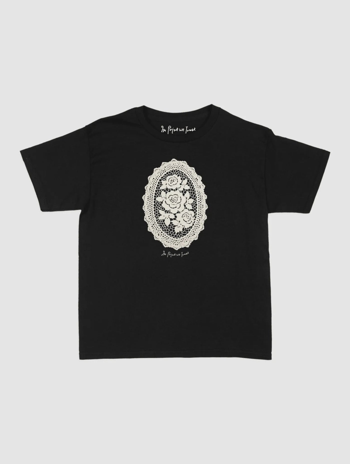floral crochet baby tee - In Print We Trust