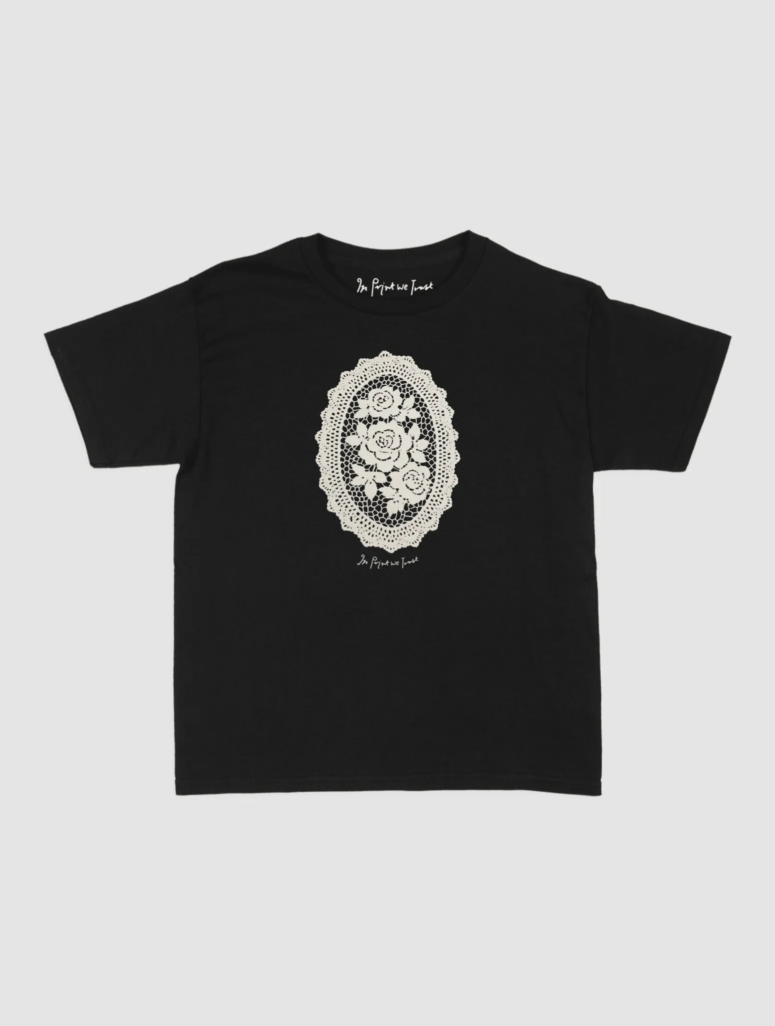 floral crochet baby tee - In Print We Trust