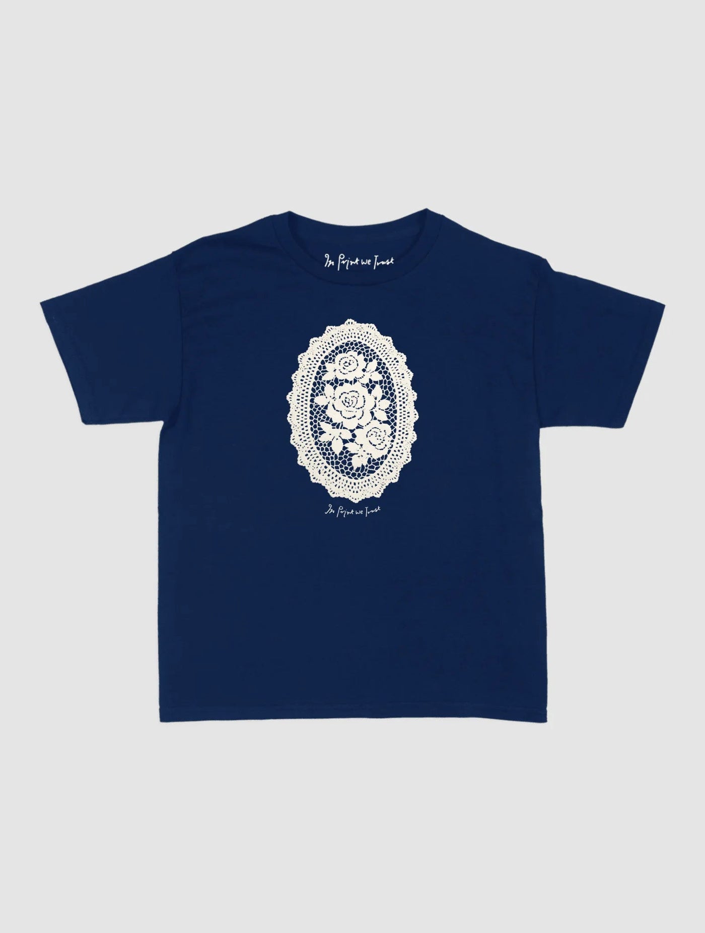 floral crochet baby tee - In Print We Trust