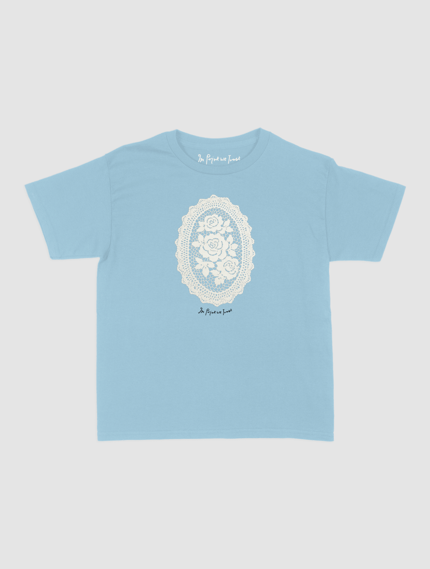 floral crochet baby tee - In Print We Trust