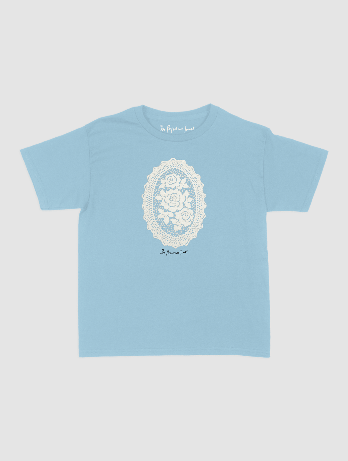 floral crochet baby tee - In Print We Trust